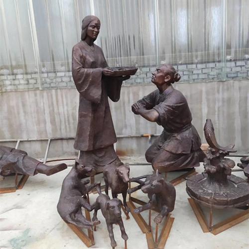 铸铜雕塑传统民俗文化农耕人物铸造古代名人广场步行街商业街摆件